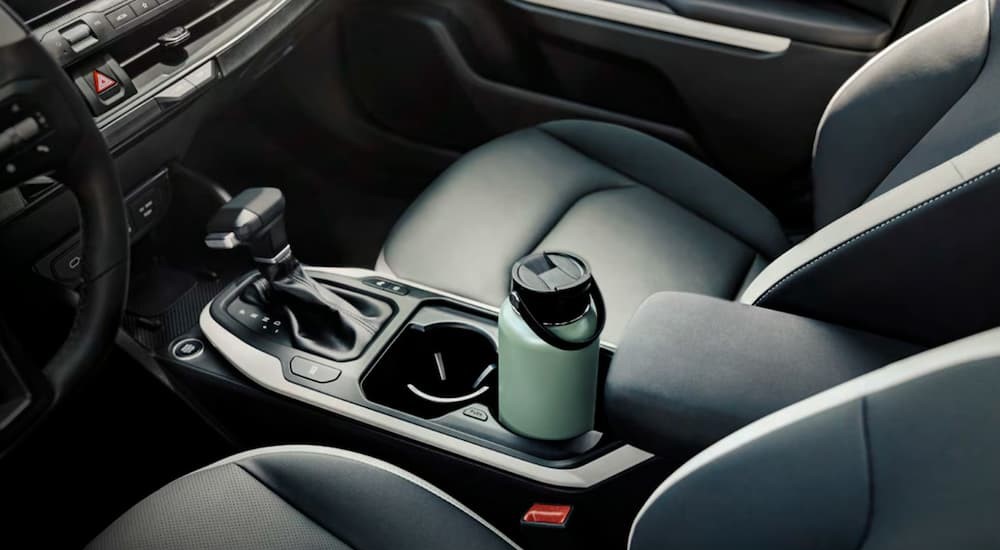 Close-up of the center console in a 2025 Kia K4 for sale.