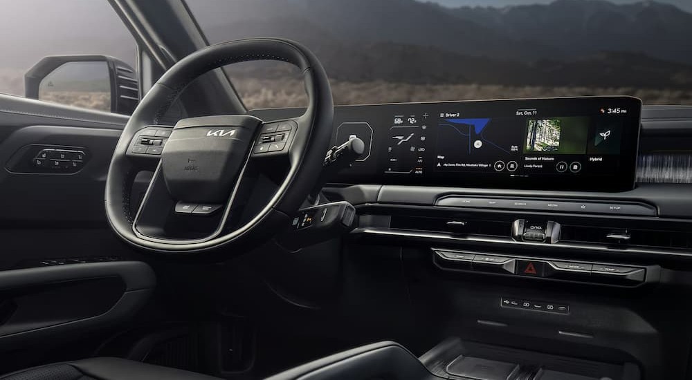 The black dash in a 2027 Kia Telluride.