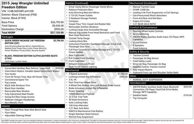 2015 Jeep Wrangler Unlimited Freedom Edition