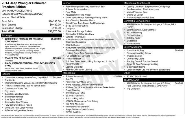2014 Jeep Wrangler Unlimited Freedom Edition