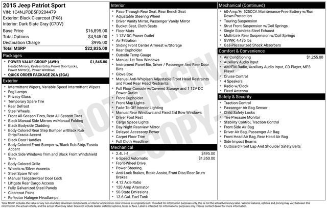 2015 Jeep Patriot Sport