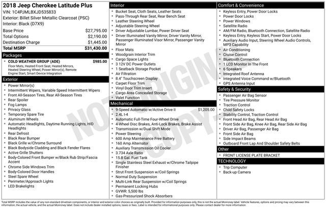 2018 Jeep Cherokee Latitude Plus