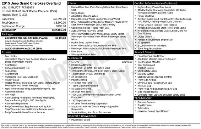 2015 Jeep Grand Cherokee Overland