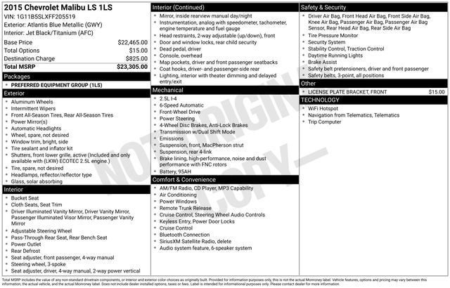 2015 Chevrolet Malibu LS 1LS