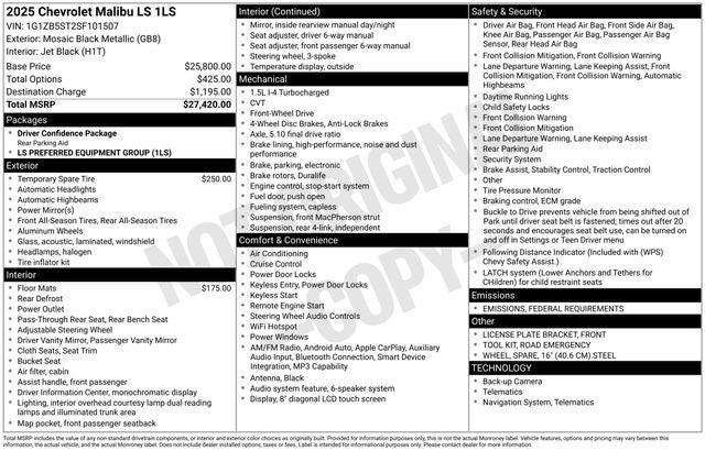 2025 Chevrolet Malibu LS 1LS