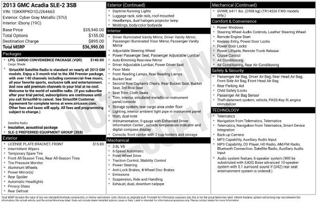 2013 GMC Acadia SLE-2
