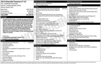 2013 Chevrolet Traverse LT 1LT