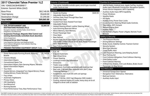 2017 Chevrolet Tahoe Premier