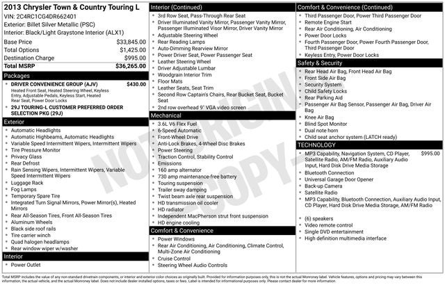 2013 Chrysler Town & Country Touring-L