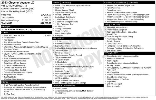 2023 Chrysler Voyager LX