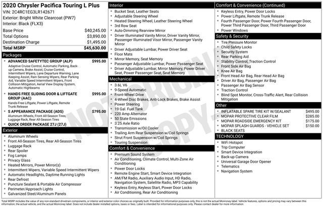 2020 Chrysler Pacifica Touring L Plus