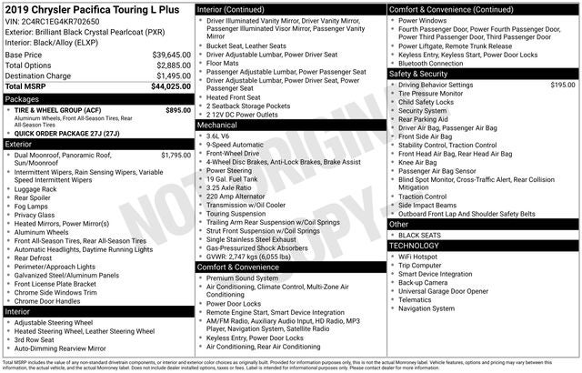 2019 Chrysler Pacifica Touring L Plus