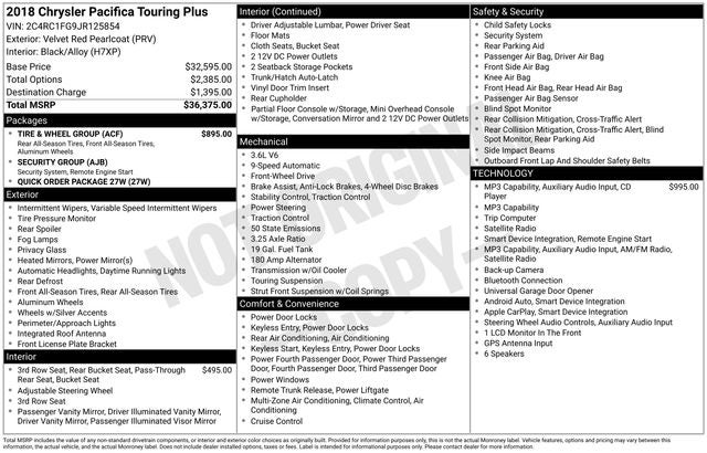 2018 Chrysler Pacifica Touring Plus
