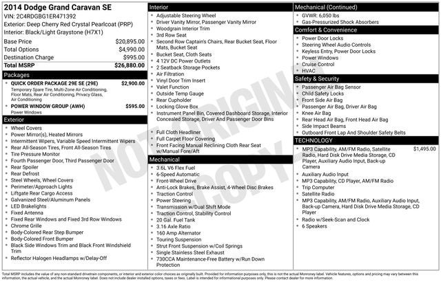 2014 Dodge Grand Caravan SE