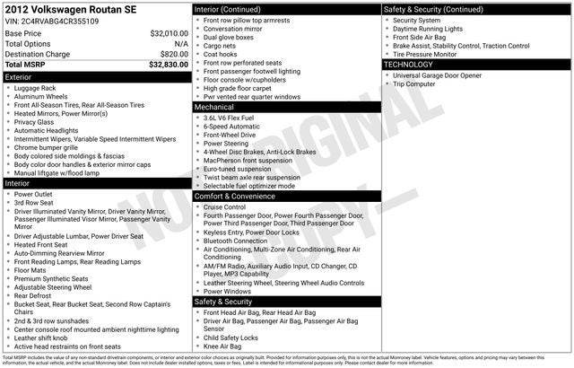 2012 Volkswagen Routan SE