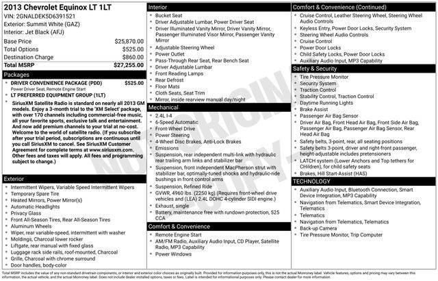 2013 Chevrolet Equinox LT 1LT