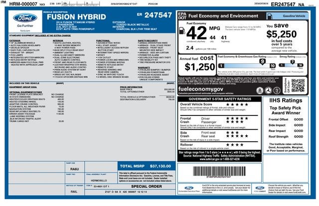 2014 Ford Fusion Hybrid Titanium