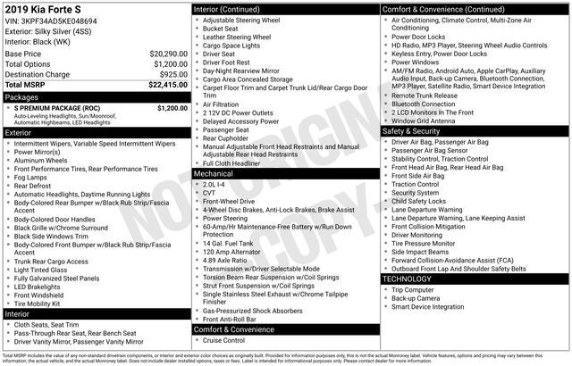 2019 Kia Forte S