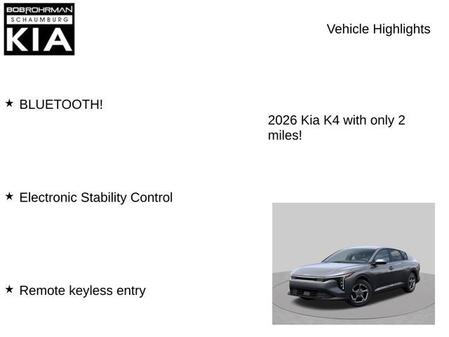 2026 Kia K4 LXS