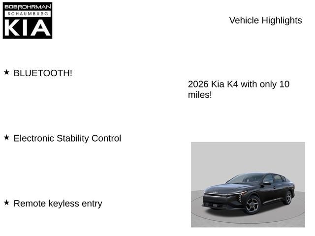 2026 Kia K4 LXS