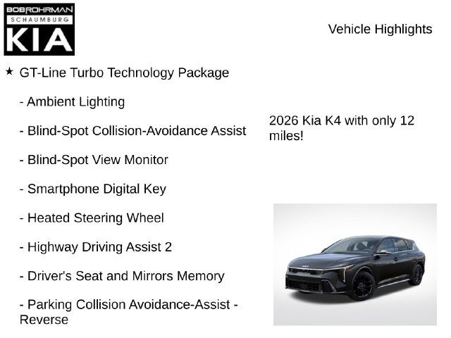 2026 Kia K4 Hatchback GT-Line Turbo
