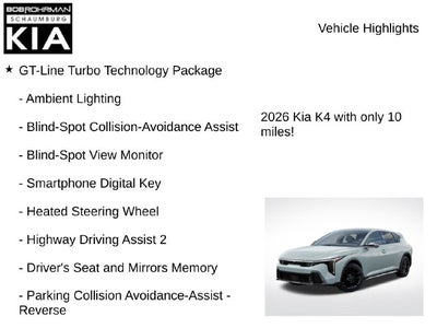 2026 Kia K4 Hatchback GT-Line Turbo