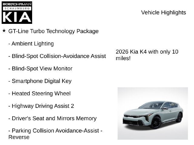 2026 Kia K4 Hatchback GT-Line Turbo