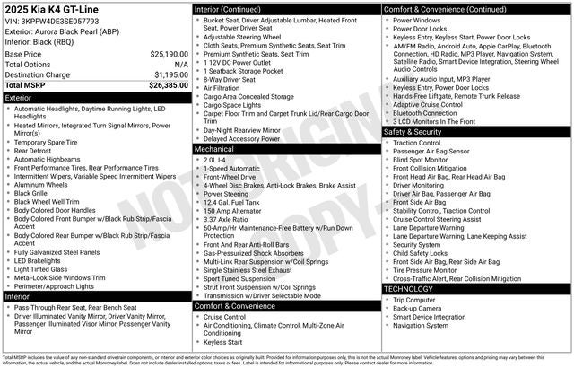 2025 Kia K4 GT-Line