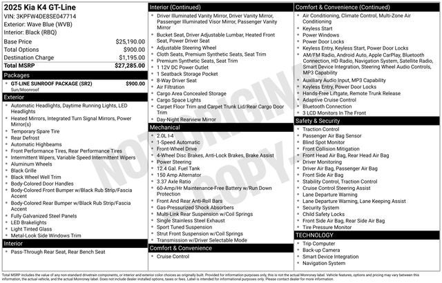 2025 Kia K4 GT-LINE