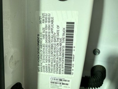 2021 Honda Ridgeline RTL