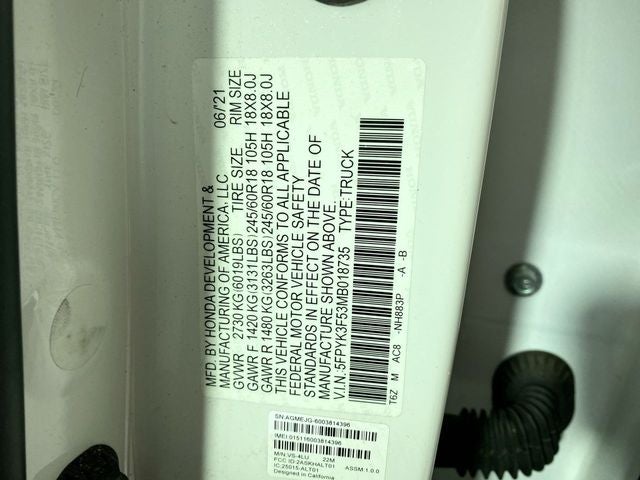 2021 Honda Ridgeline RTL