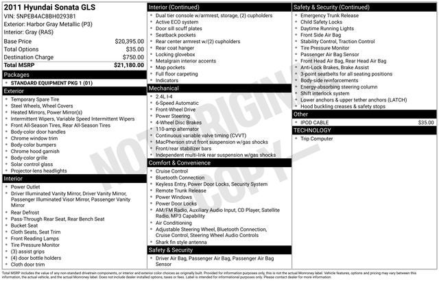 2011 Hyundai Sonata GLS