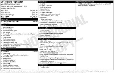 2013 Toyota Highlander Base Plus V6