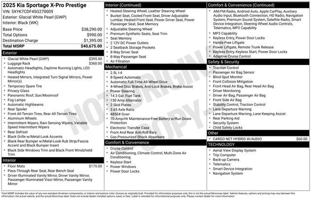 2025 Kia Sportage X-Pro Prestige