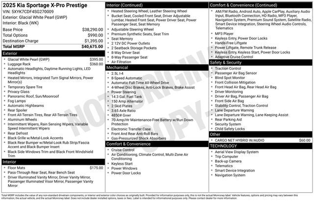 2025 Kia Sportage X-Pro Prestige