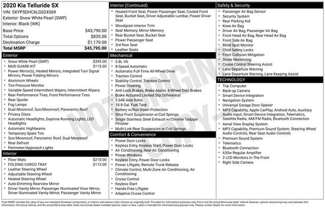 2020 Kia Telluride SX