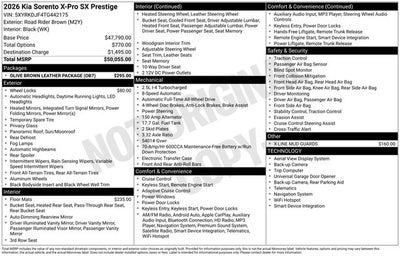 2026 Kia Sorento X-Pro SX Prestige