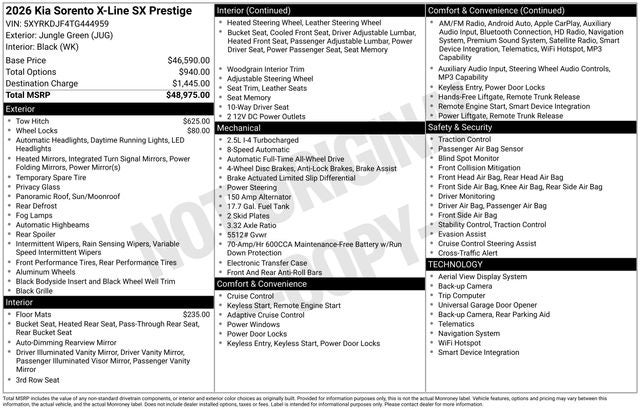 2026 Kia Sorento X-Line SX Prestige