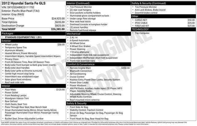 2012 Hyundai Santa Fe GLS