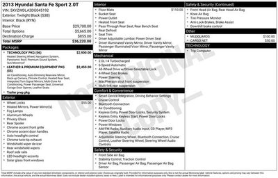 2013 Hyundai Santa Fe Sport 2.0L Turbo