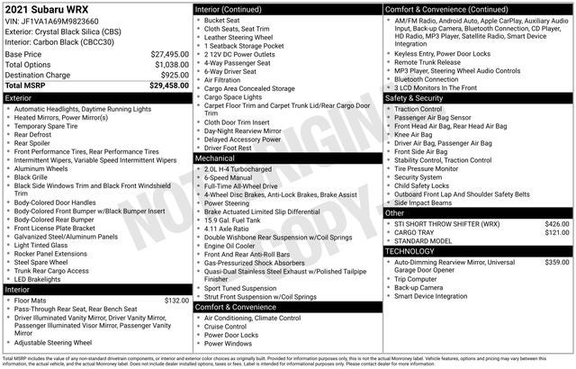 2021 Subaru WRX Base