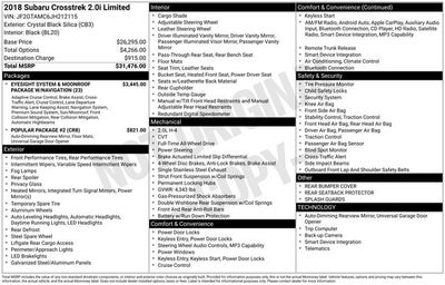 2018 Subaru Crosstrek 2.0i Limited