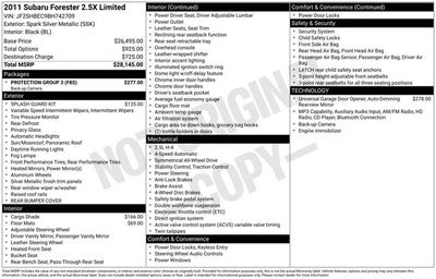 2011 Subaru Forester 2.5X