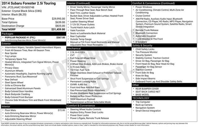 2014 Subaru Forester 2.5i Touring