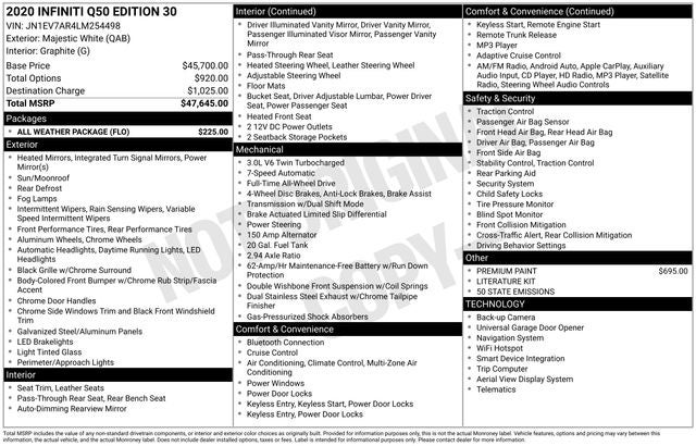 2020 INFINITI Q50 EDITION 30