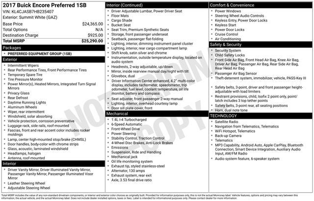 2017 Buick Encore Preferred