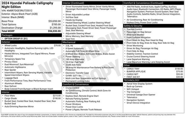 2024 Hyundai Palisade Calligraphy Night Edition