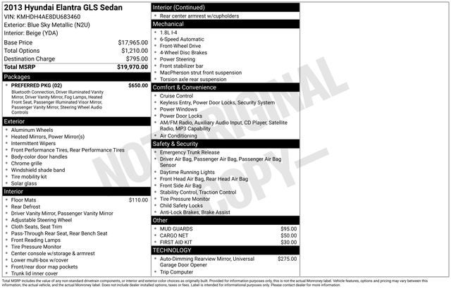 2013 Hyundai Elantra GLS