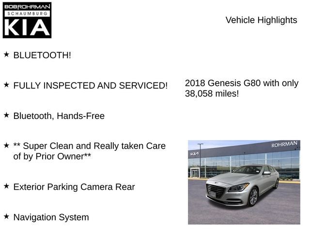 2018 Genesis G80 3.8