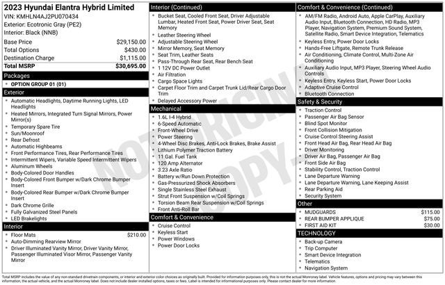 2023 Hyundai Elantra Hybrid Limited